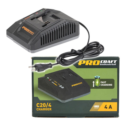 Procraft C20 4 Ladegeraet 20 V 4 A Ladestrom fuer Li Ion Akkus 1 - toolbrothers