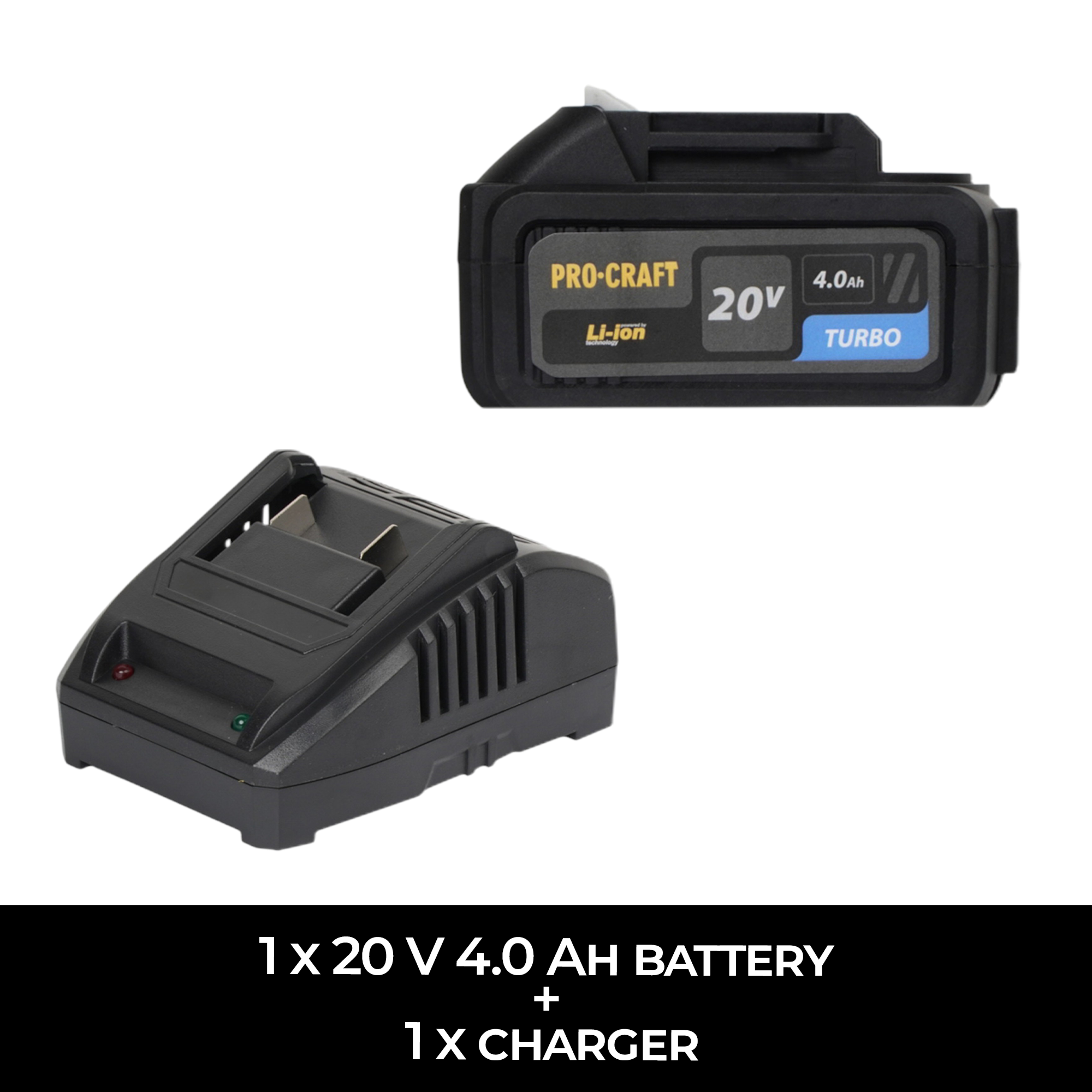 Procraft PKA32Li tronçonneuse à chaîne sans fil 20 V 203 mm Brushless + 1x batterie 4,0 Ah + chargeur + coffret