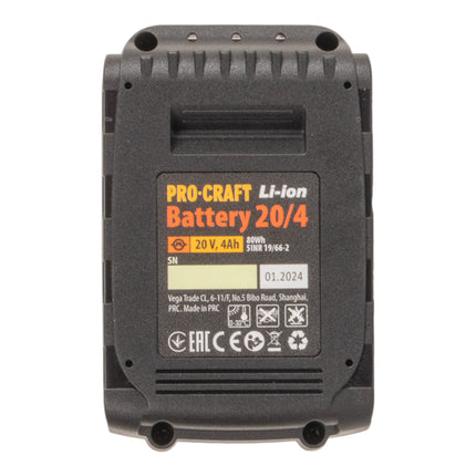 Procraft 2x 20 4 Akku 20 V 4 0 Ah 4000 mAh Li ion mit Ladestandsanzeige 4 - toolbrothers