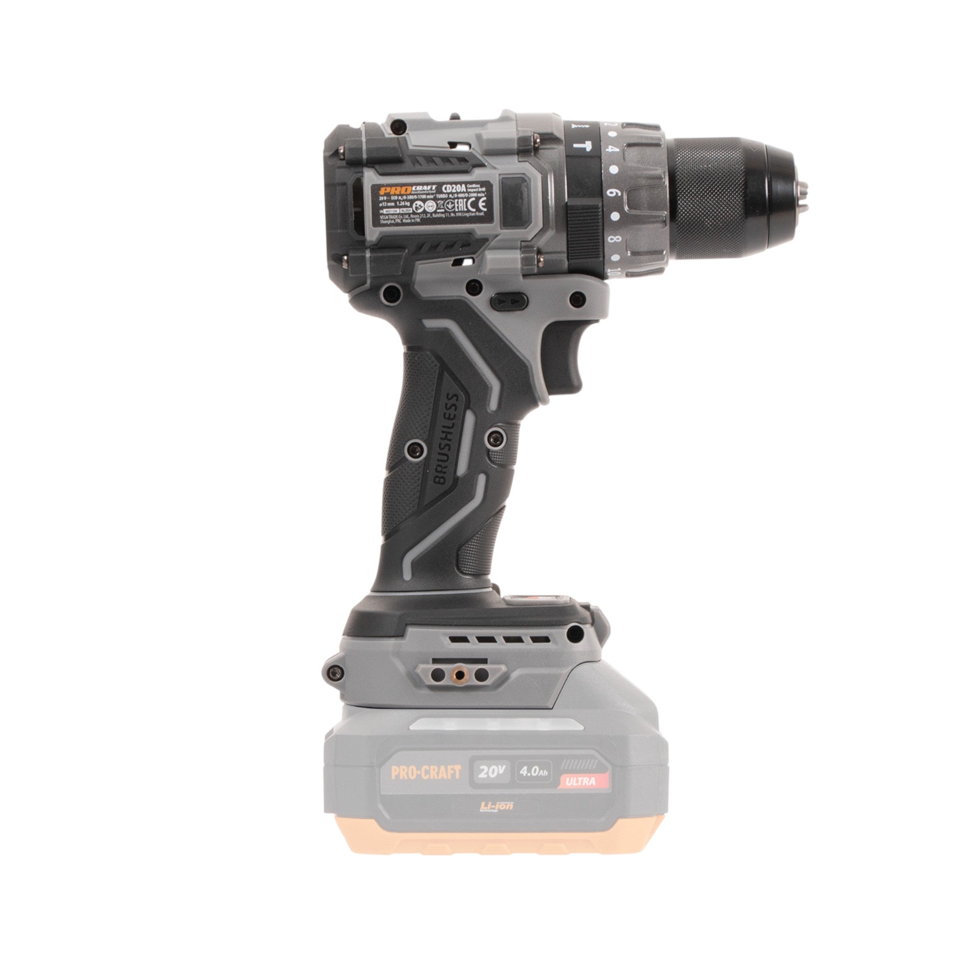 Procraft Industrial CD20Abb Akku Schlagbohrschrauber 20 V 85 Nm 1x Akku 2 0 Ah ohne Ladegeraet 4 - toolbrothers