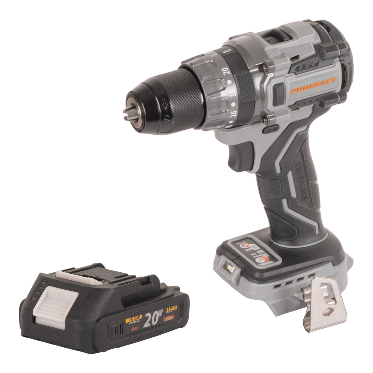 Procraft CD20Abb Perceuse-visseuse sans fil 20 V 85 Nm + 1x batterie 2,0 Ah - sans chargeur