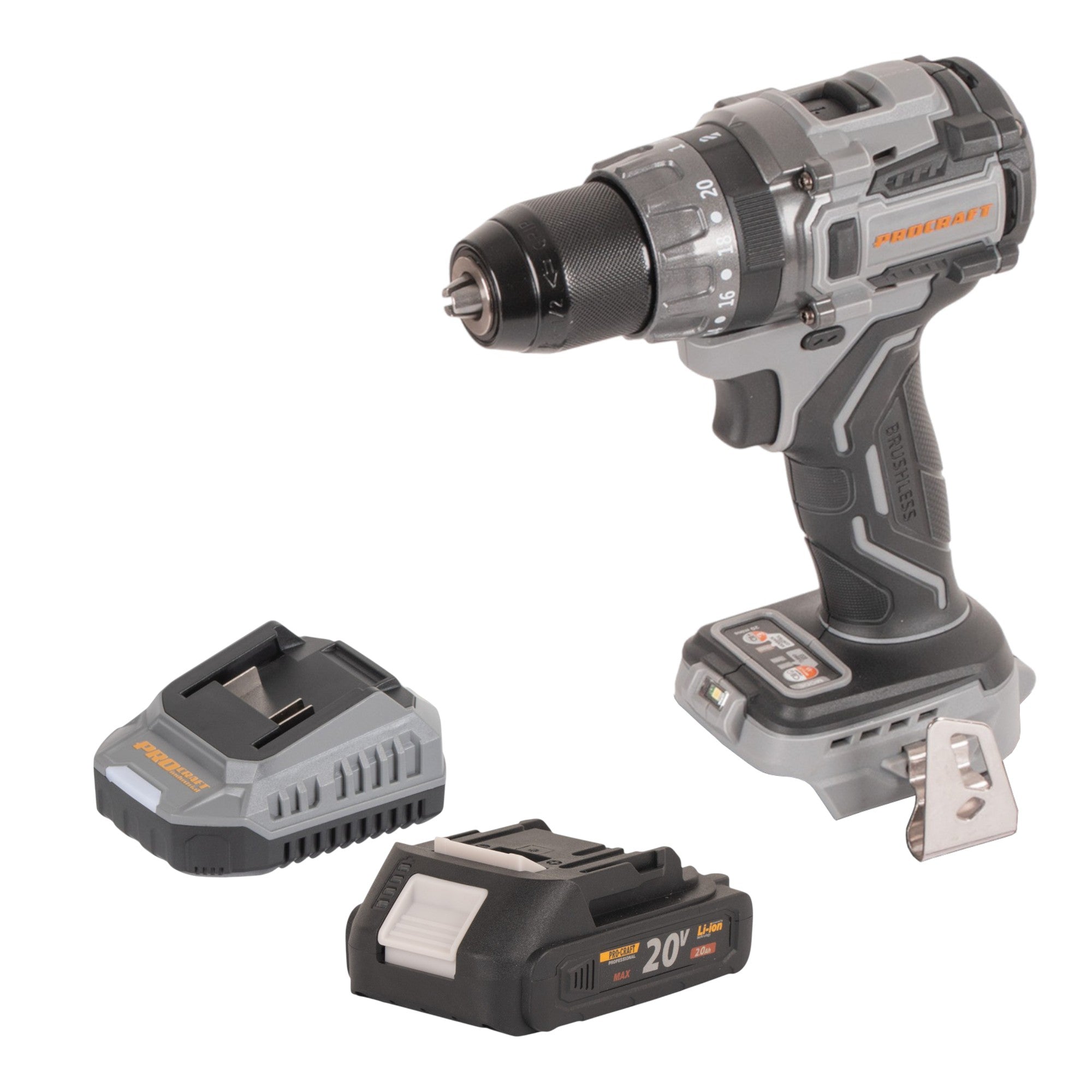 Procraft Industrial CD20Abb Akku Schlagbohrschrauber 20 V 85 Nm 1x Akku 2 0 Ah Ladegeraet 0 - toolbrothers