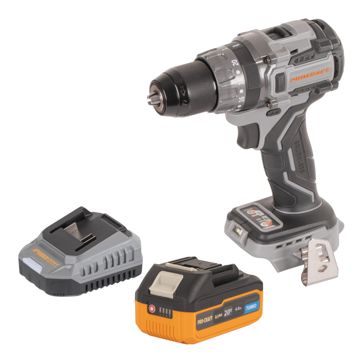 Procraft CD20Abb Perceuse-visseuse sans fil 20 V 85 Nm + 1x batterie 4,0 Ah + chargeur