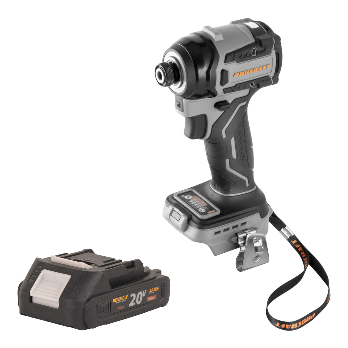 Procraft ID20Abb Clé à choc sans fil 20 V 180 Nm 1/4" + 1x batterie 2,0 Ah - sans chargeur