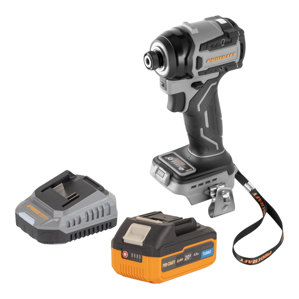 Procraft ID20Abb Clé à choc sans fil 20 V 180 Nm 1/4" + 1x batterie 4,0 Ah + chargeur