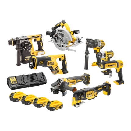 DeWalt DCK 853 P4T Kit outillage sans fil 18 V DCD 996 + DCF 887 + DCH 273 + DCG 405 + DCS 367 + DCS 356 + DCS 565 + DCL 050 + 4x batterie 5,0 Ah + chargeur + 4x T STAK + Trolley