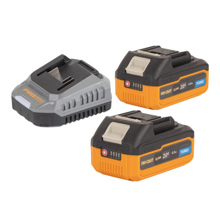 Procraft PKA42Libb Akku Kettensaege 20 V 304 mm Brushless 2x Akku 4 0 Ah Ladegeraet 3 - toolbrothers