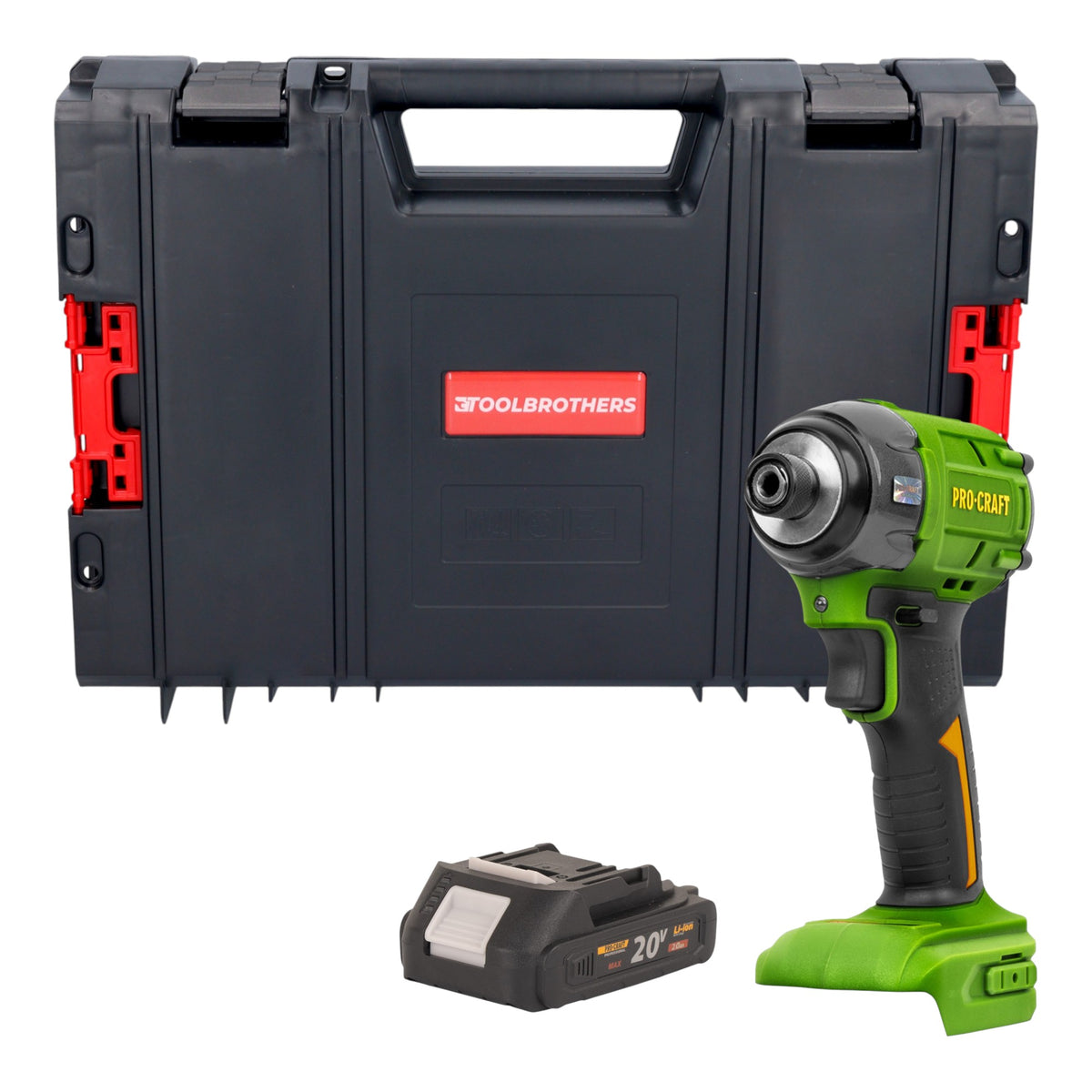 Procraft PS22bb Clé à choc sans fil 20 V 230 Nm 1/2" Brushless + 1x batterie 2,0 Ah + RHINO Toolcase - sans chargeur