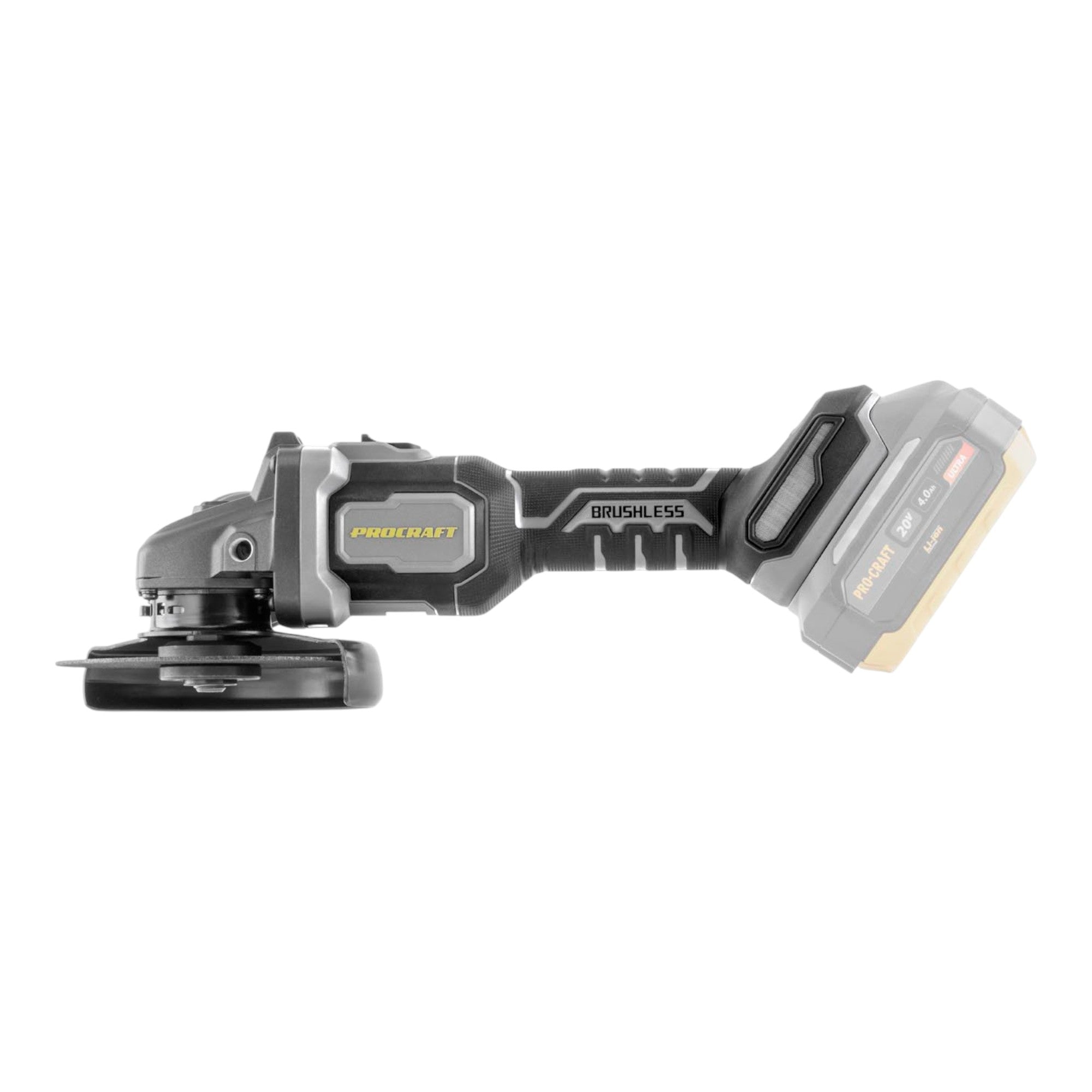 Procraft Industrial AG125Bbb Akku Winkelschleifer 20 V 125 mm Brushless 2x Akku 4 0 Ah Ladegeraet 2 - toolbrothers