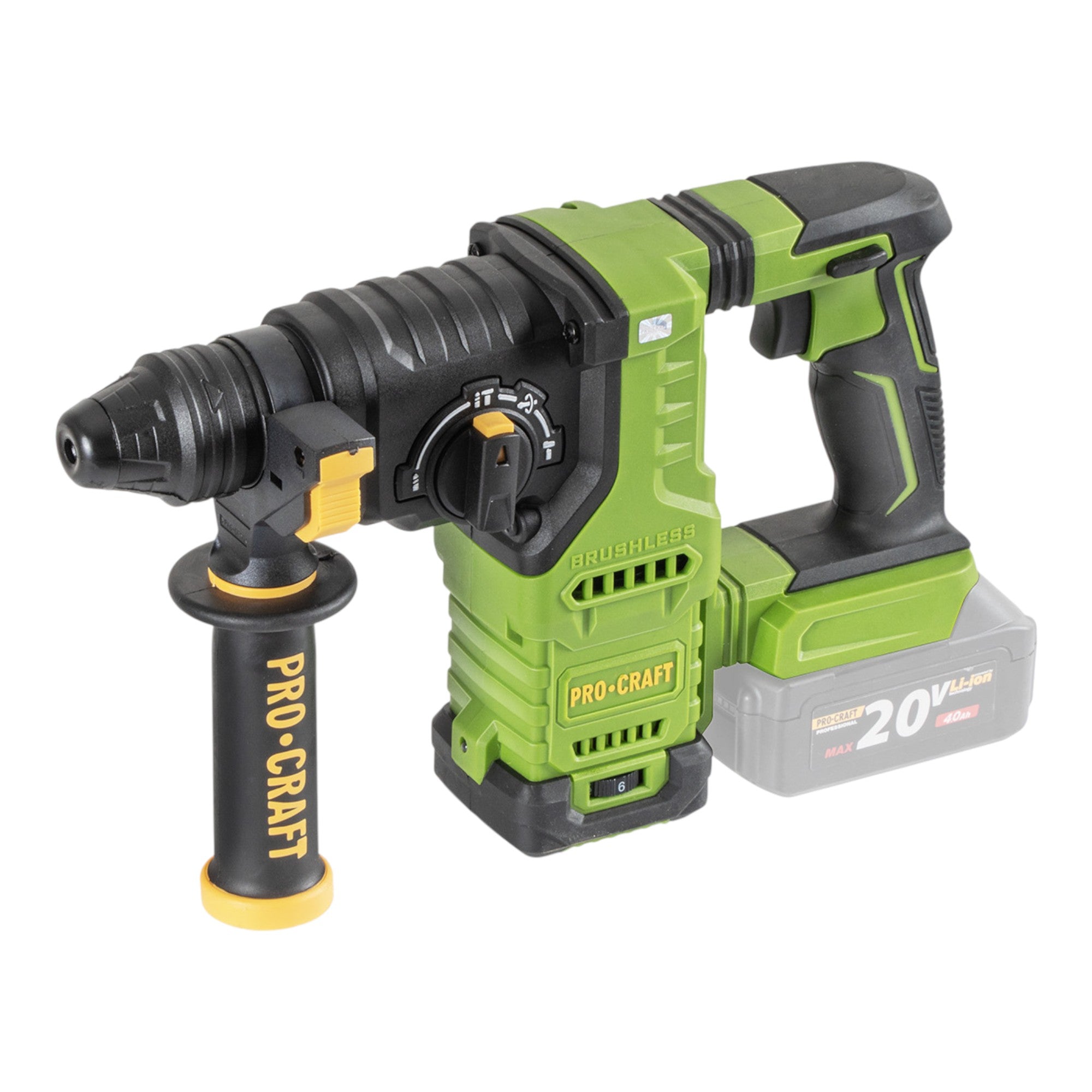 Procraft PHA30bb Akku Bohrhammer 20 V 2 8 J SDS plus Brushless 1x Akku 2 0 Ah Ladegeraet RHINO Toolcase 1 - toolbrothers