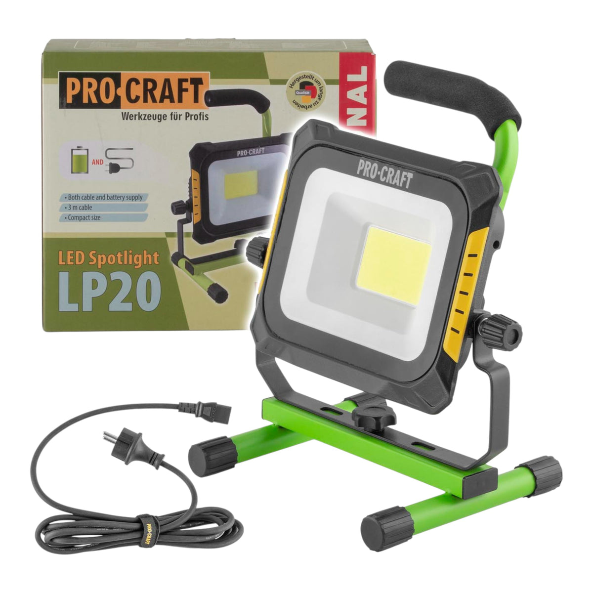 Procraft LP20 Projecteur LED sans fil 20 V IP 20 Solo - sans batterie, sans chargeur