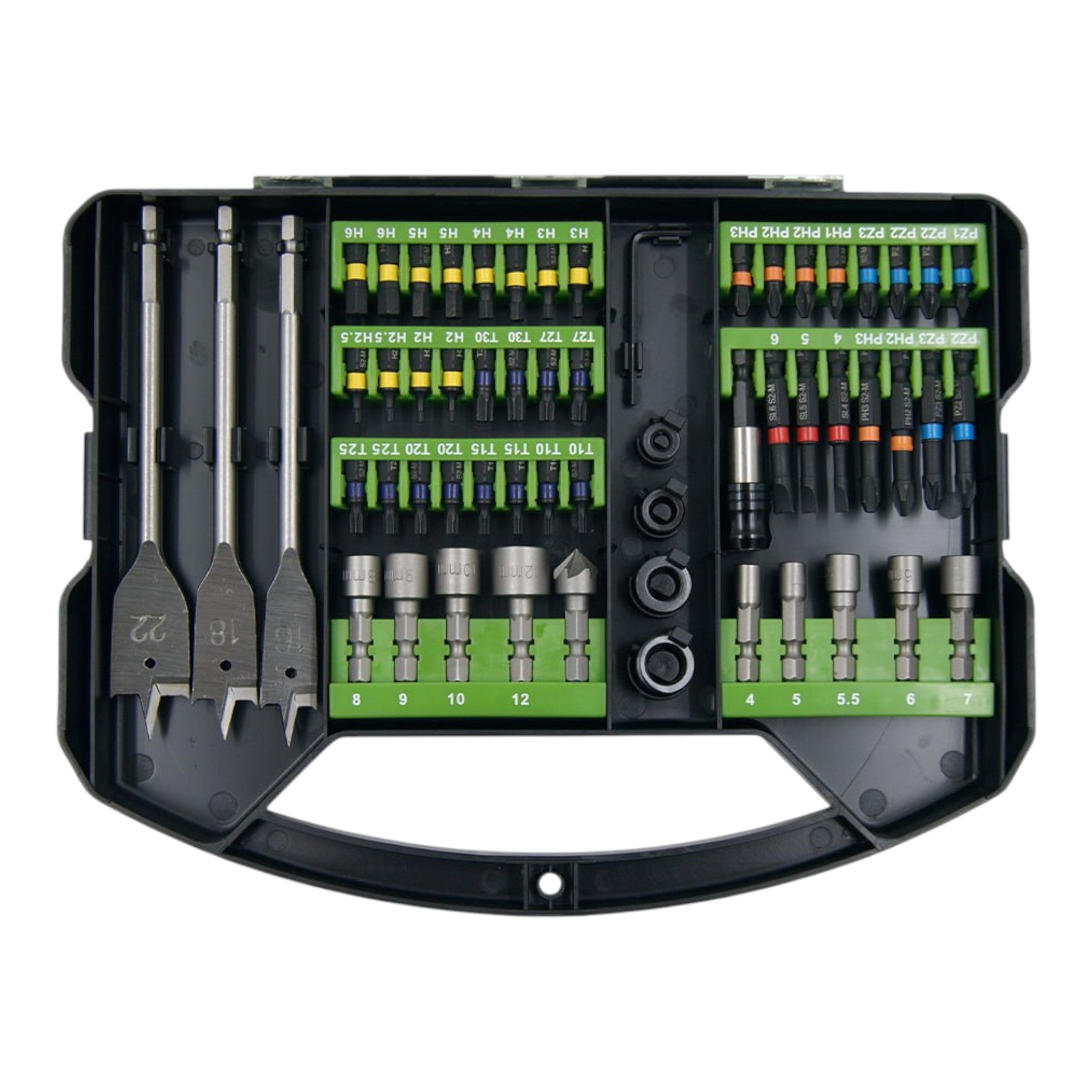Procraft DBS 101 Bit und Bohrer Set 101 teilig S2 Stahl Phillips Pozidriv Torx Hex Schlitz Vierkant 2 - toolbrothers