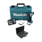 Makita DF 347 DWE Perceuse-visseuse sans fil 14,4 V Li-ion + 2x Batteries 1,5 Ah + Chargeur + Makita P-90261 Pro XL - Grand ensemble d'embouts, de perceuses et d'accessoires - 70 pièces