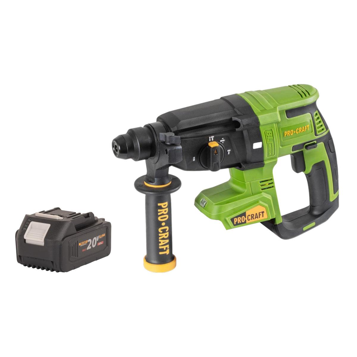Procraft PHA40bb Marteau perforateur sans fil 20 V 2,6 J SDS plus Brushless + 1x batterie 2,0 Ah - sans chargeur