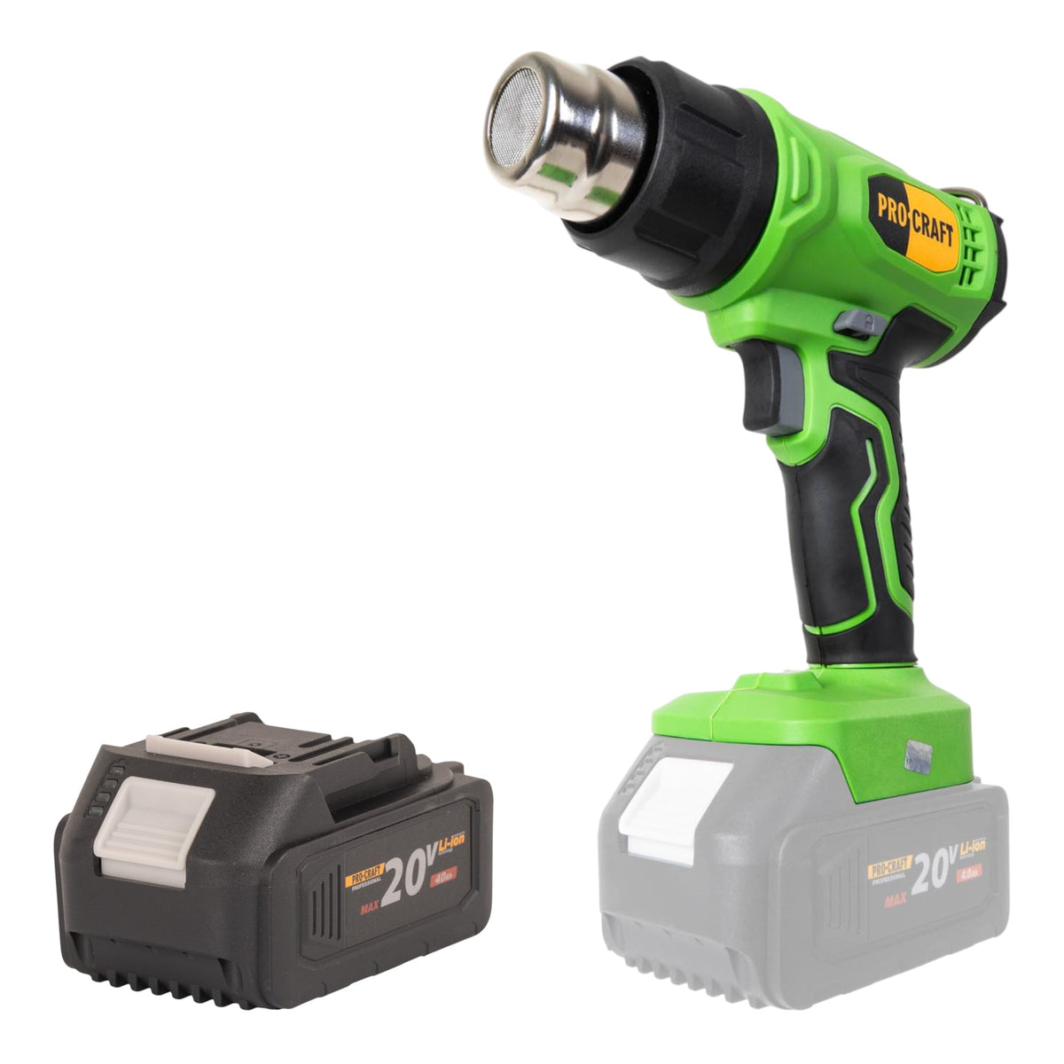 Procraft PH24bb Pistolet à air chaud sans fil 20 V 50 - 550 °C + 1x batterie 4,0 Ah - sans chargeur