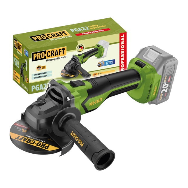 Procraft PGA22 BB Akku Winkelschleifer 20 V 125 mm Brushless Solo ohne Akku ohne Ladegeraet 0 - toolbrothers