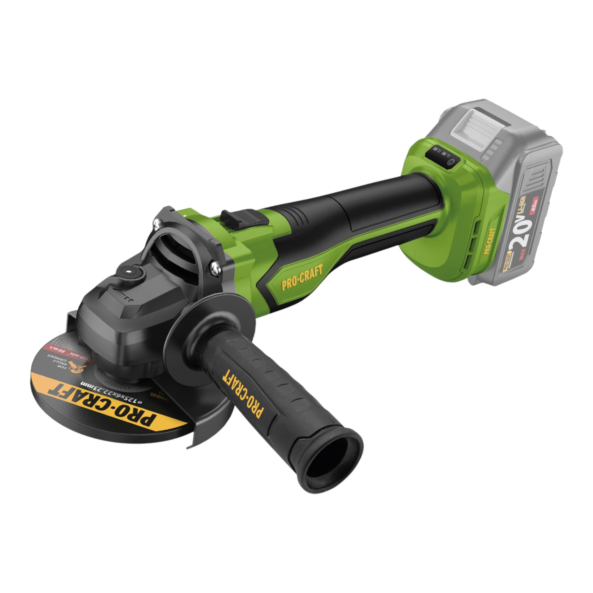 Procraft PGA22 BB Akku Winkelschleifer 20 V 125 mm Brushless 2x Akku 2 0 Ah Ladegeraet RHINO Toolcase 4 - toolbrothers