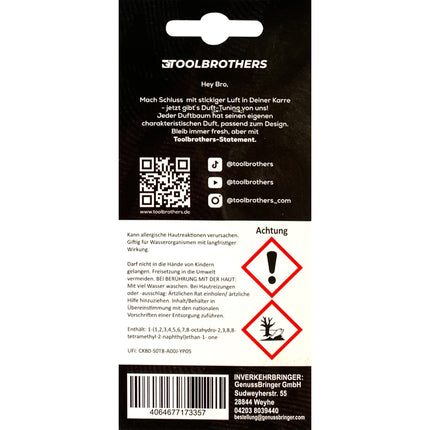 Toolbrothers Duftbaum FORGE RED AKKUSCHRAUBER Design Duft GUILTY frische Duftnoten 3 - toolbrothers