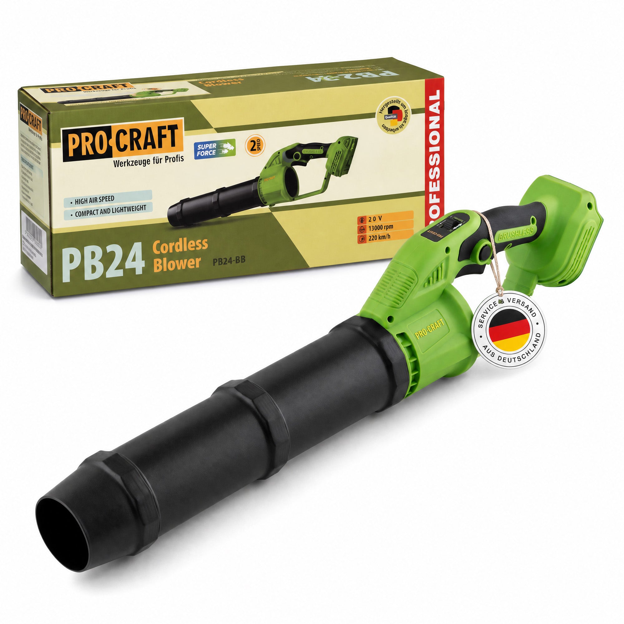 Procraft PB24bb Akku Laubblaeser 20 V Brushless Solo ohne Akku ohne Ladegeraet 0 - toolbrothers