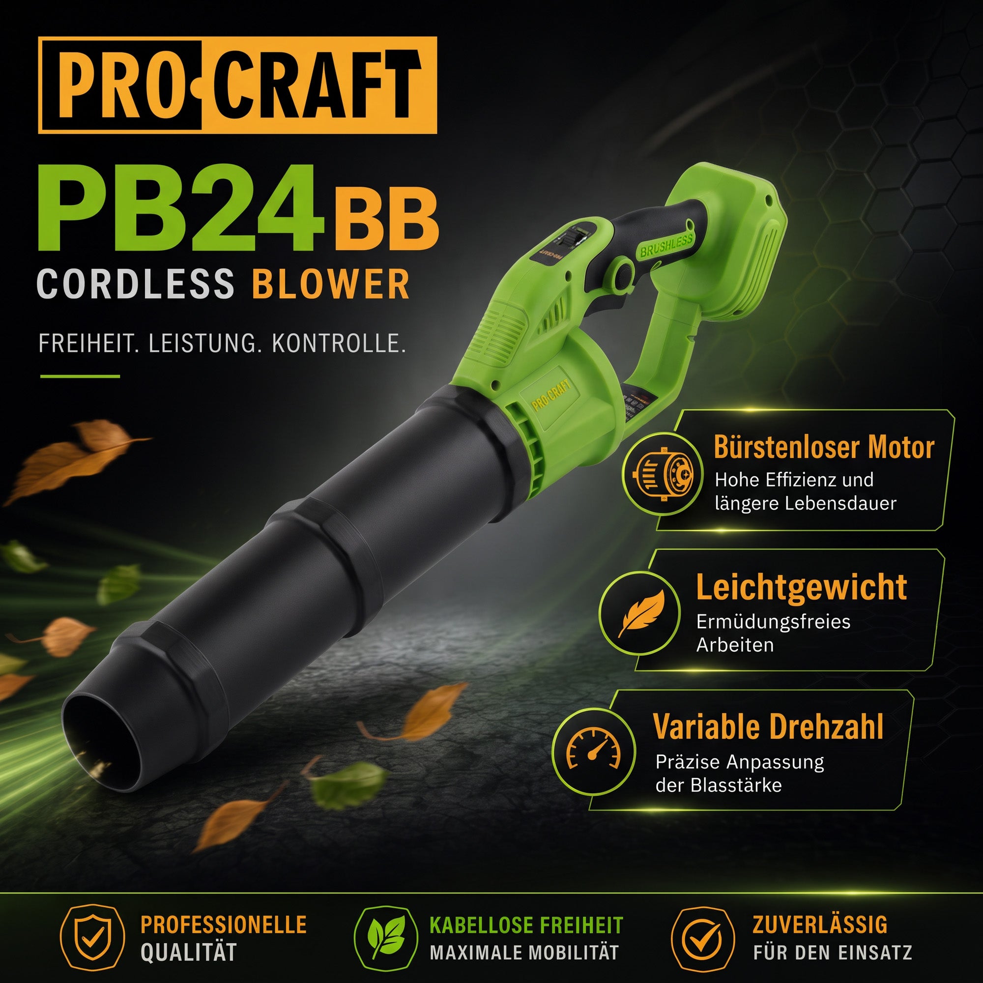 Procraft PB24bb Akku Laubblaeser 20 V Brushless Solo ohne Akku ohne Ladegeraet 1 - toolbrothers