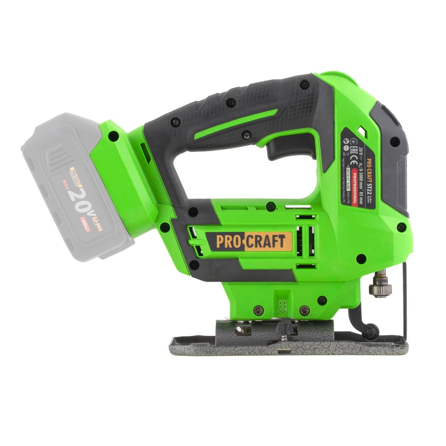 Procraft ST22 Akku Stichsaege 20 V 80 mm Brushless 1x Akku 4 0 Ah Ladegeraet 4 - toolbrothers