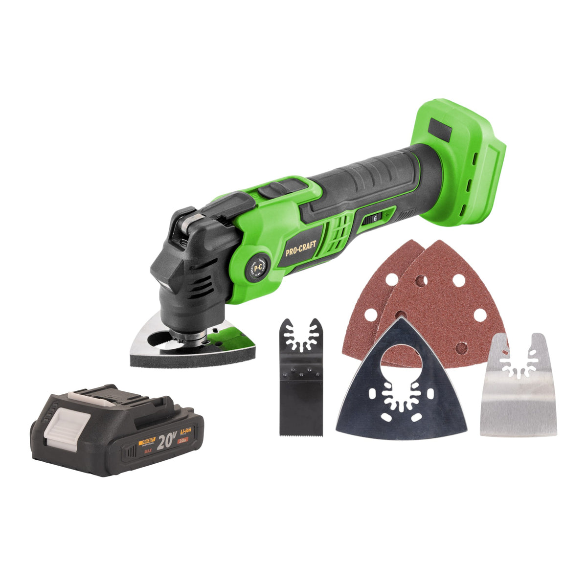 Procraft PMT22bb Outil multifonctionnel sans fil 20 V Brushless + 1x batterie 2,0 Ah - sans chargeur