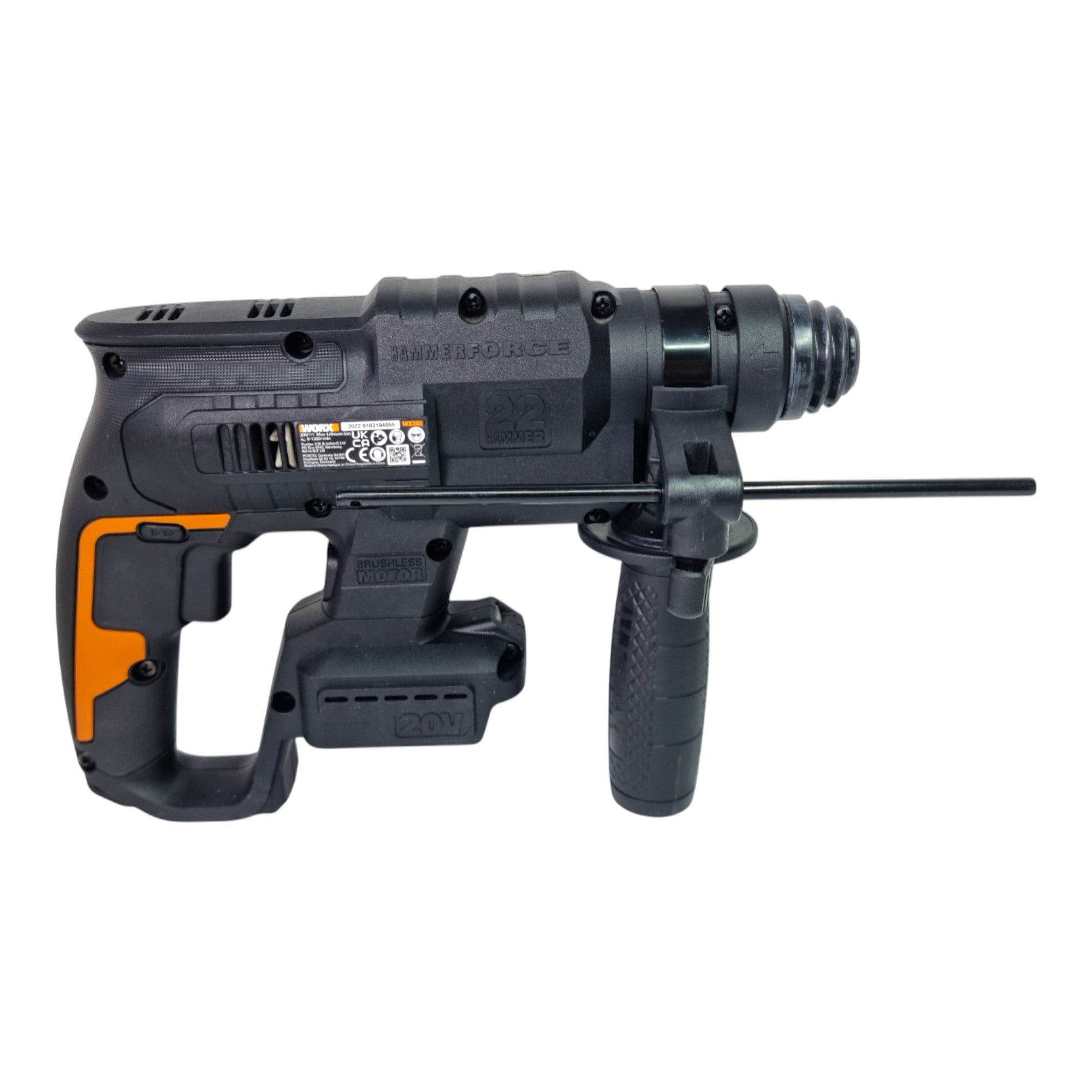 Worx WX381 9 Akku Kombihammer 20 V 2 0 J SDS plus PowerShare Brushless Solo ohne Akku ohne Ladegeraet 3 - toolbrothers