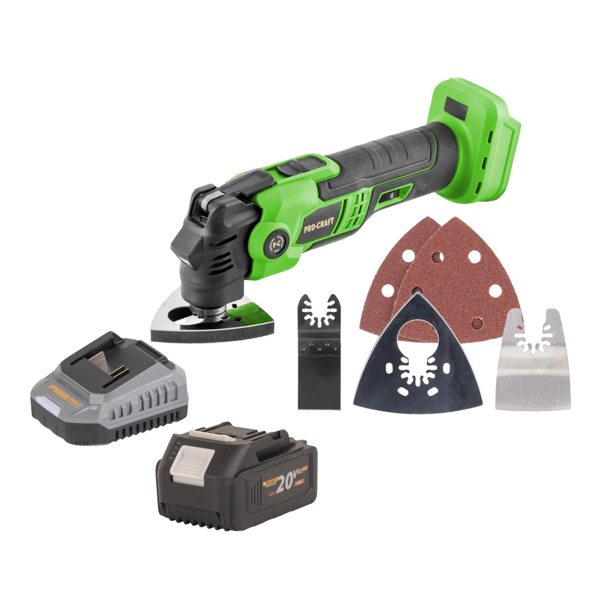 Procraft PMT22bb Outil multifonctionnel sans fil 20 V Brushless + 1x batterie 4,0 Ah + chargeur