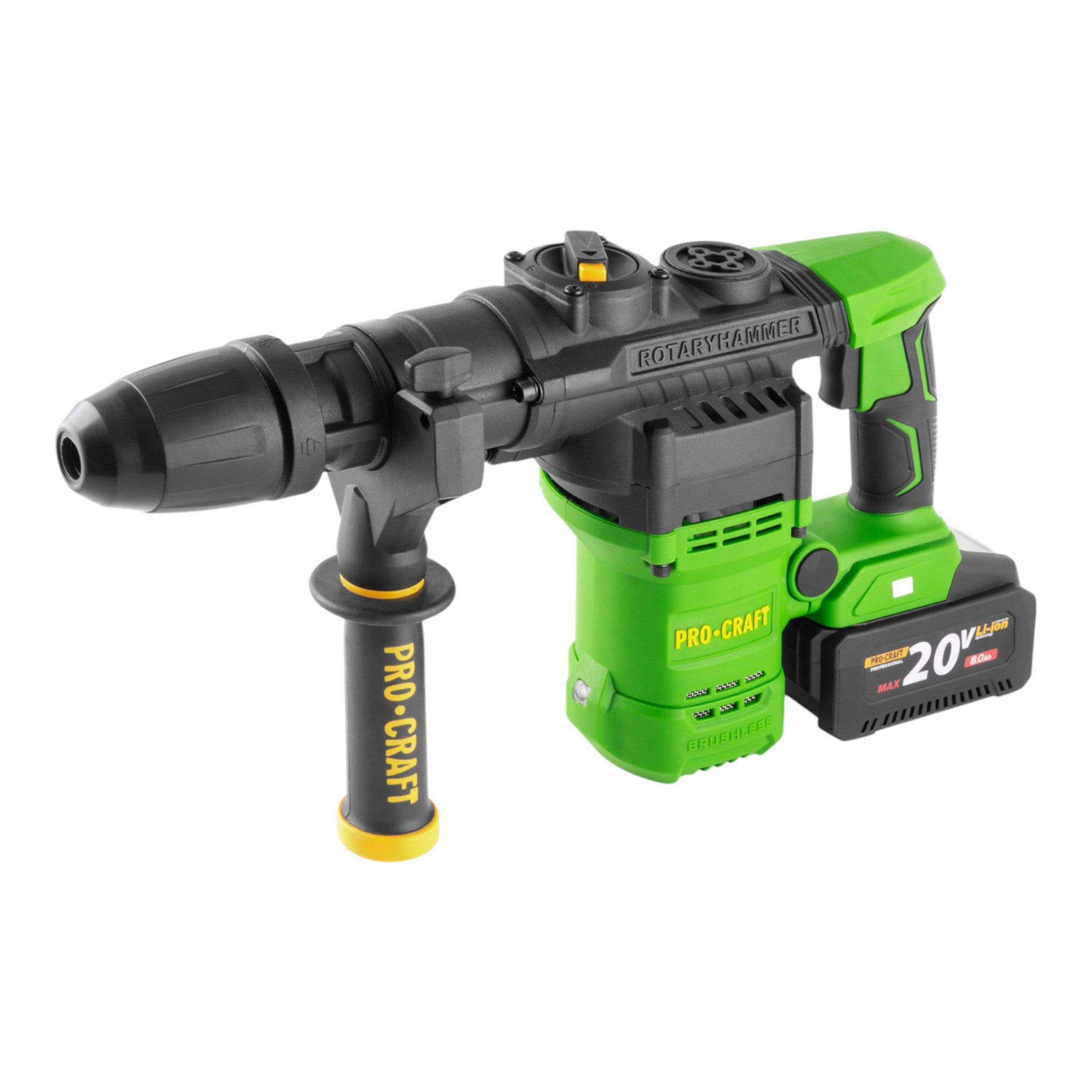 Procraft PHA50 1B C Akku Bohrhammer 20 V 7 J SDS max Brushless 1x Akku 8 0 Ah Ladegeraet Koffer 1 - toolbrothers