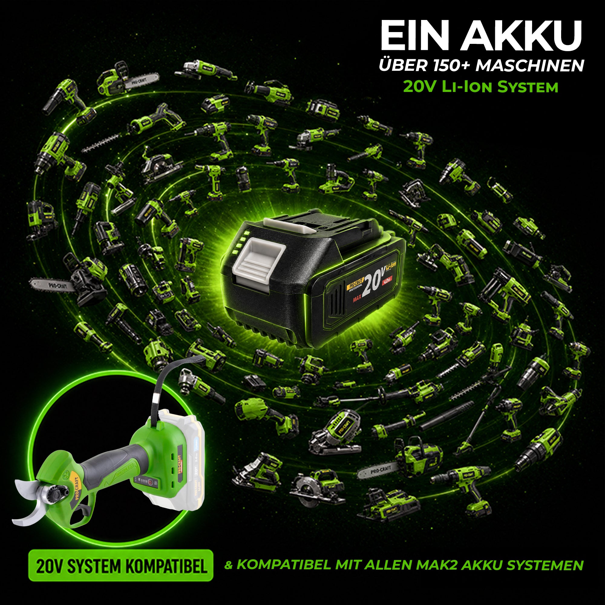 Procraft ES28Li bb Akku Astschere Gartenschere 20 V 25 mm Solo ohne Akku ohne Ladegeraet 2 - toolbrothers