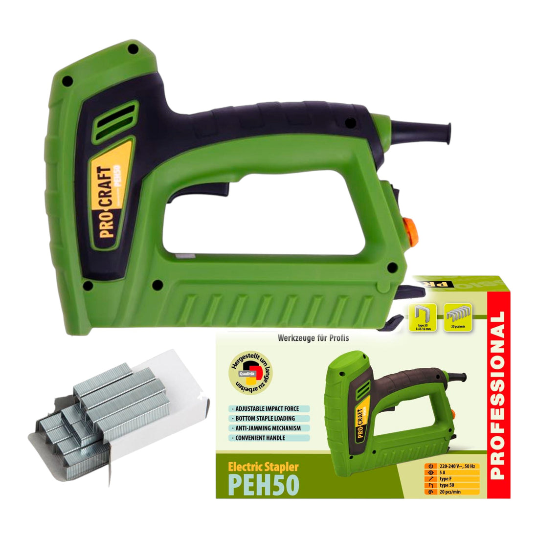 Procraft PEH50 Pistolet agrafeur 220 - 240 V 8 - 20 mm