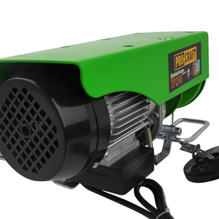 Procraft TP250 elektrische Seilwinde Seilzug 510 W 6 mm Tragfaehigkeit ohne mit Umlenkrolle 125 250 kg Hubhoehe 12 6 m 1 - toolbrothers