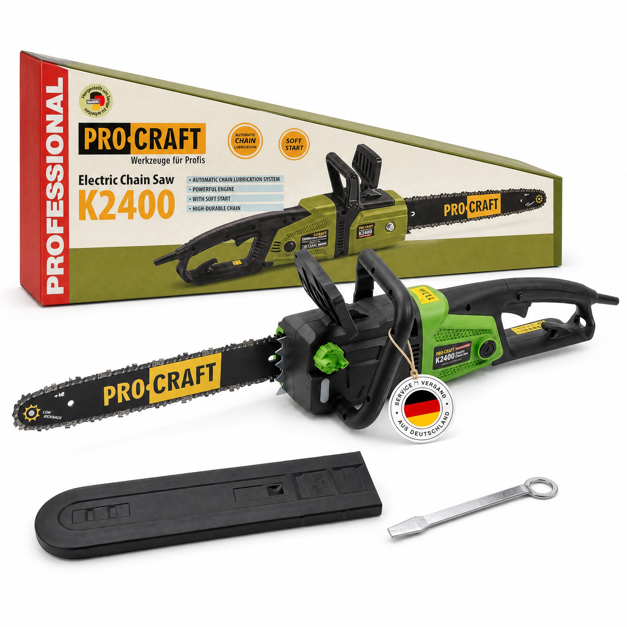Procraft K2400 Kettensaege 2000 Watt 405 mm Schnittlaenge 0 - toolbrothers