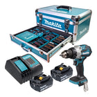 Makita DHP 489 SFX9 Akku Schlagbohrschrauber 18 V 73 Nm Brushless 2x Akku 3 0 Ah Ladegeraet 96 tlg Zubehoer Set Koffer 0 - toolbrothers
