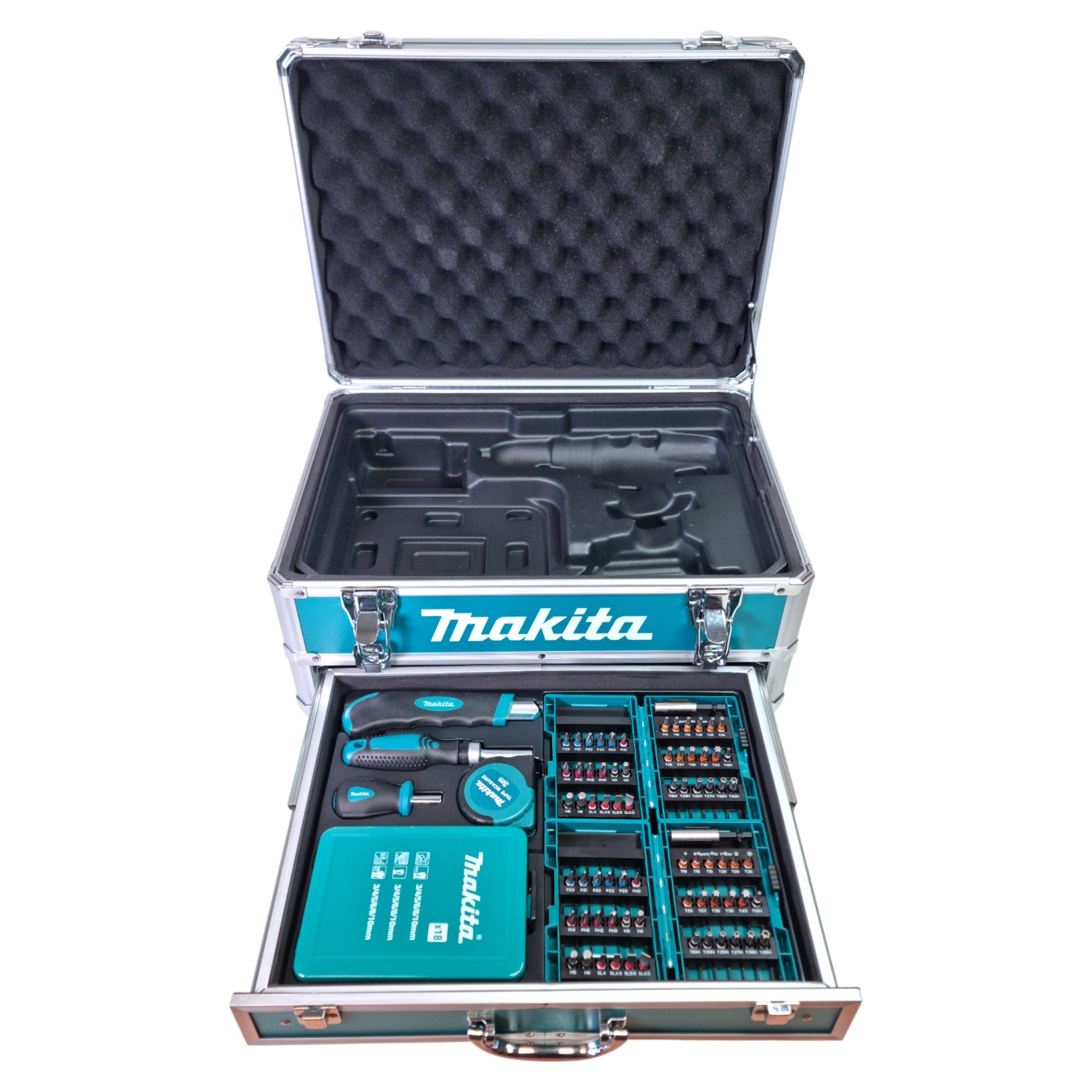 Makita DHP 482 SF1X9 Akku Schlagbohrschrauber 18 V 62 Nm 1x Akku 3 0 Ah Ladegeraet 96 tlg Zubehoer Set Koffer 2 - toolbrothers