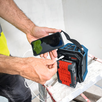 Bosch GPB 18V 1 Professional Baustellen Bluetooth Lautsprecher 18 V 11 W USB C 06014A7000 Solo ohne Akku ohne Ladegeraet 3 - toolbrothers