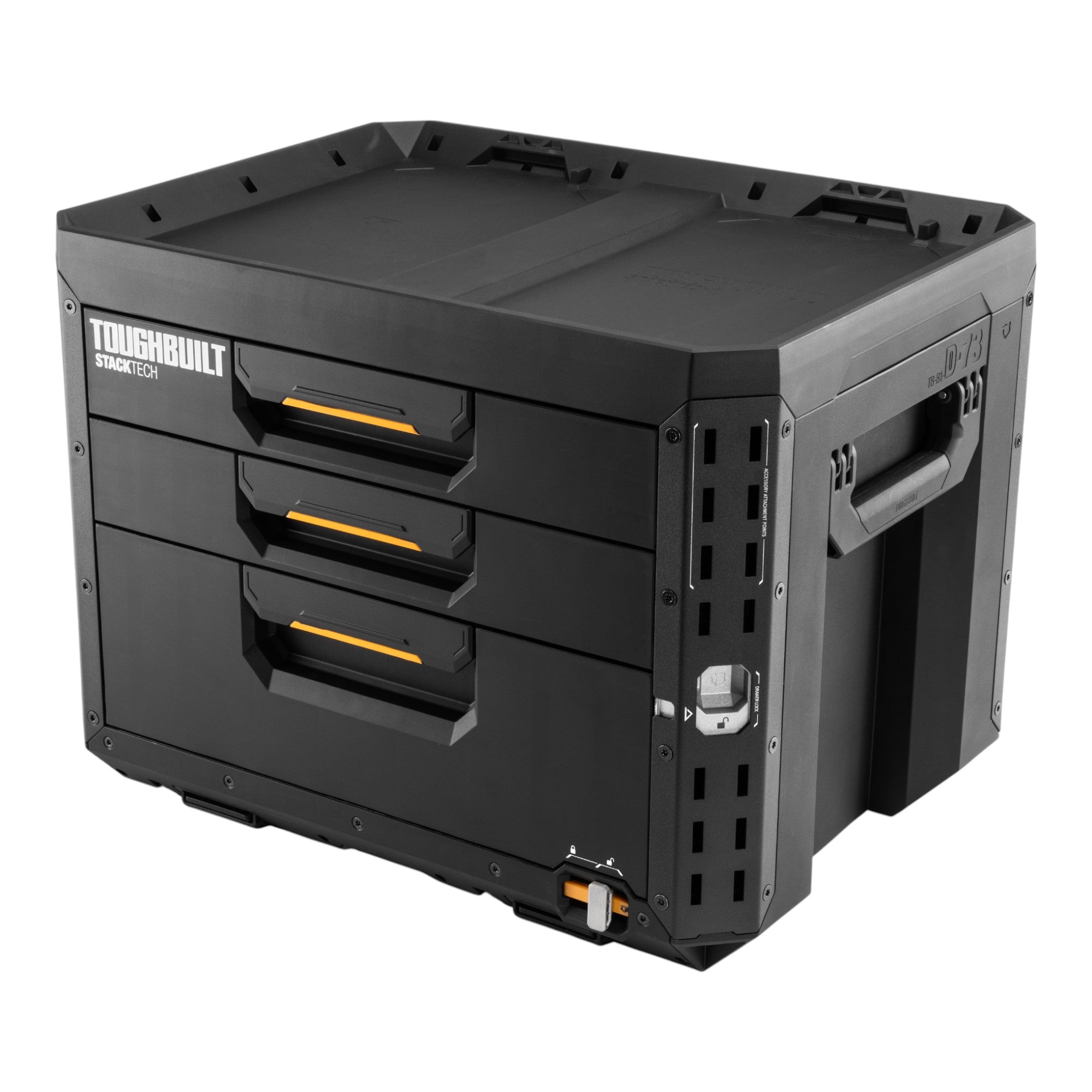 Toughbuilt STACKTECH Werkzeug Box abschliessbar mit 3 Schubladen 533 x 406 x 395 mm TB B1 D 73  0 - toolbrothers