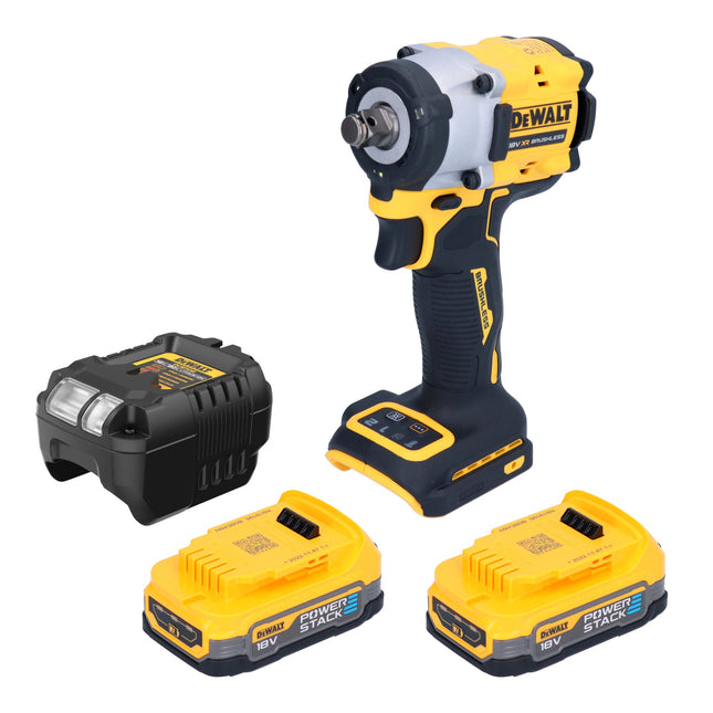 DeWalt DCF 921 E2 Akku Schlagschrauber 18 V 400 Nm 1 2 Brushless 2x Powerstack Akku 1 7 Ah Ladegeraet 0 - toolbrothers