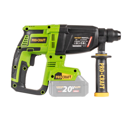 Procraft PHA40bb c Akku Bohrhammer 20 V 2 6 J SDS plus Brushless 2x Akku 4 0 Ah Ladegeraet Koffer 3 - toolbrothers