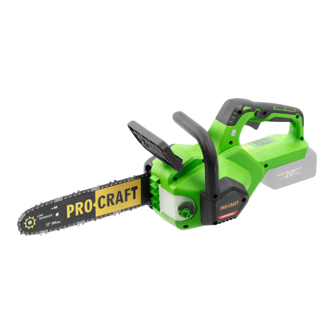 Procraft PKA38 Tronçonneuse à chaîne sans fil 20 V 304 mm Brushless + 1x batterie 2,0 Ah + chargeur
