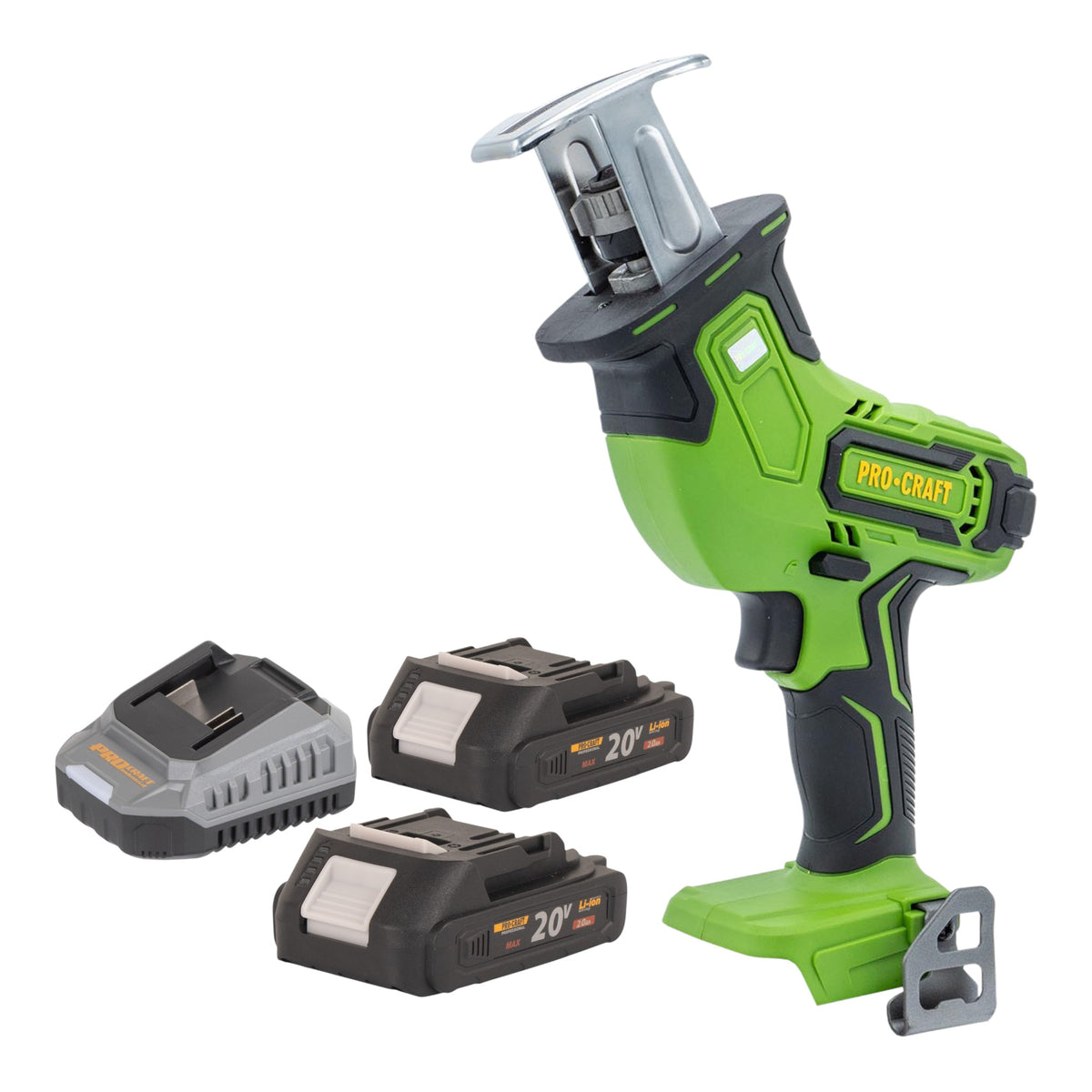 Procraft PSS30bb Scie sabre sans fil 20 V Brushless + 2x batterie 2,0 Ah + chargeur