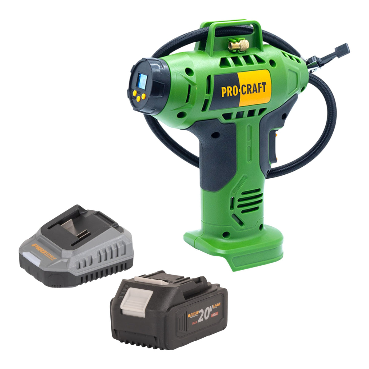 Procraft LK20 Compresseur sans fil 20 V 11 bar + 1x batterie 4,0 Ah + chargeur