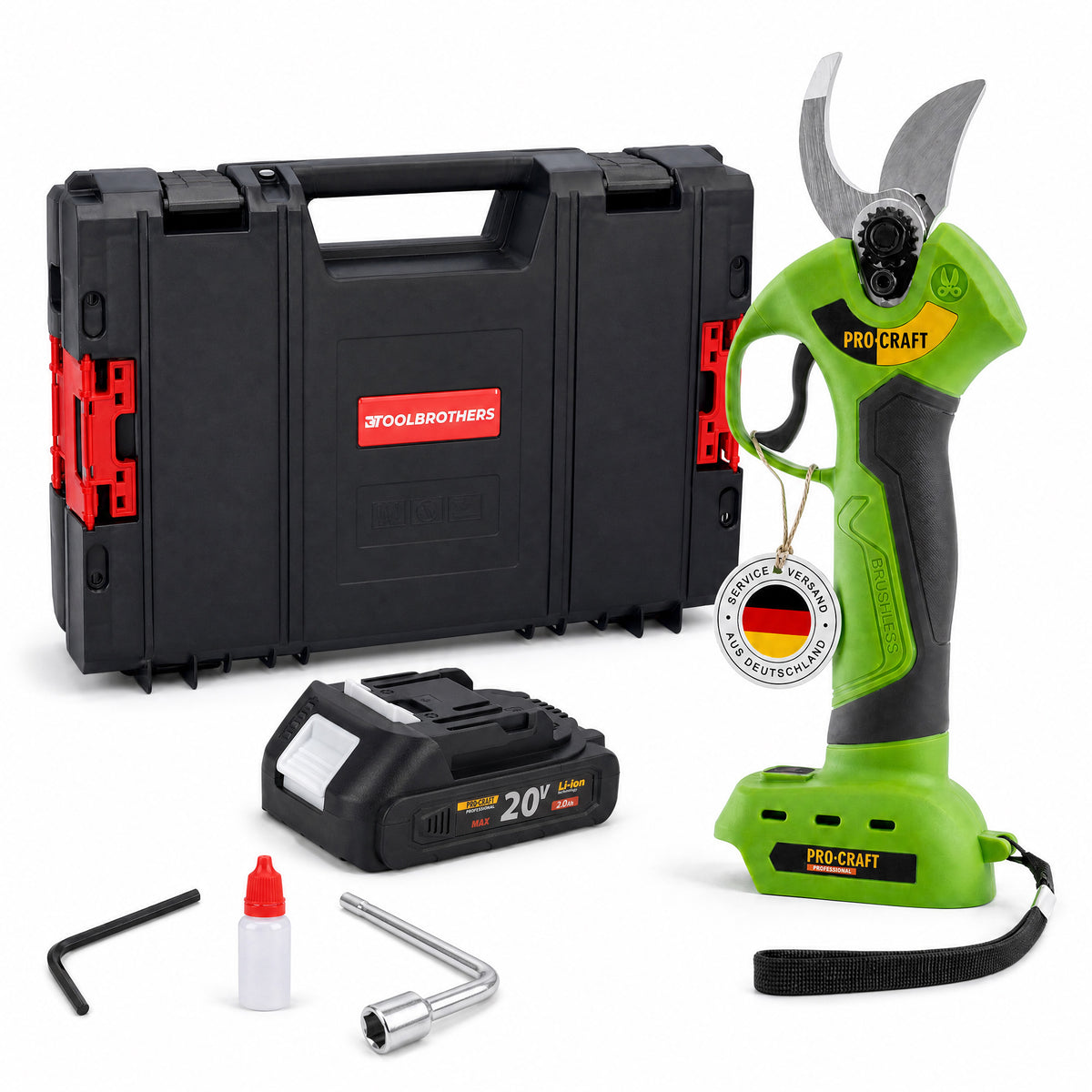 Procraft ES28Li bb sécateur sur batterie 20 V 25 mm + 1x batterie 2,0 Ah + boîte à outils RHINO - sans chargeur