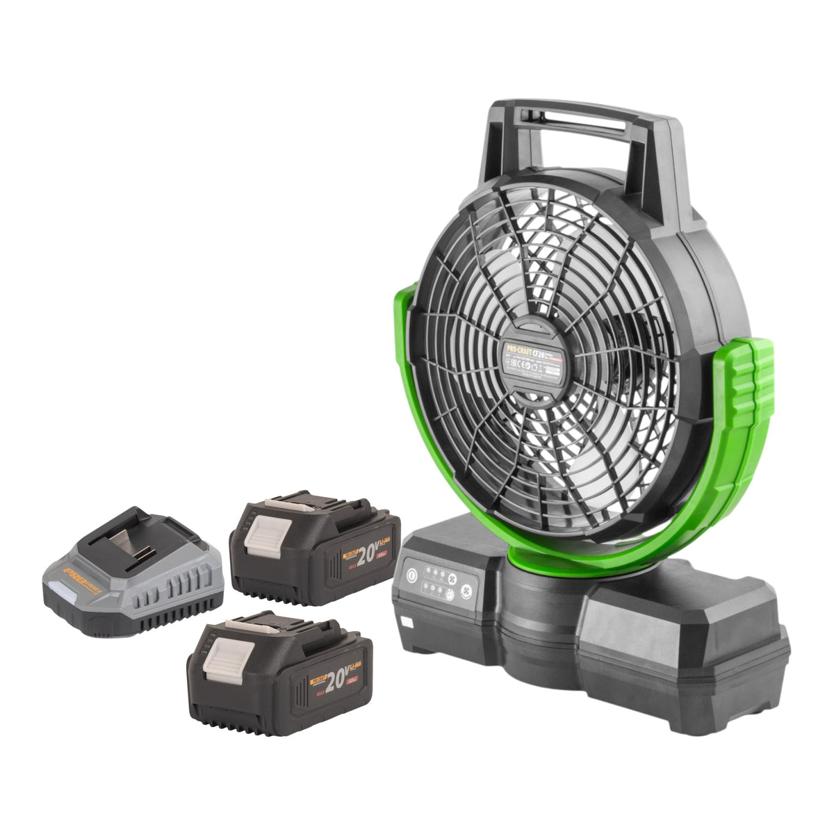 Procraft CF20bb Ventilateur sans fil 20 V 235 mm + 2x batterie 4,0 Ah + chargeur