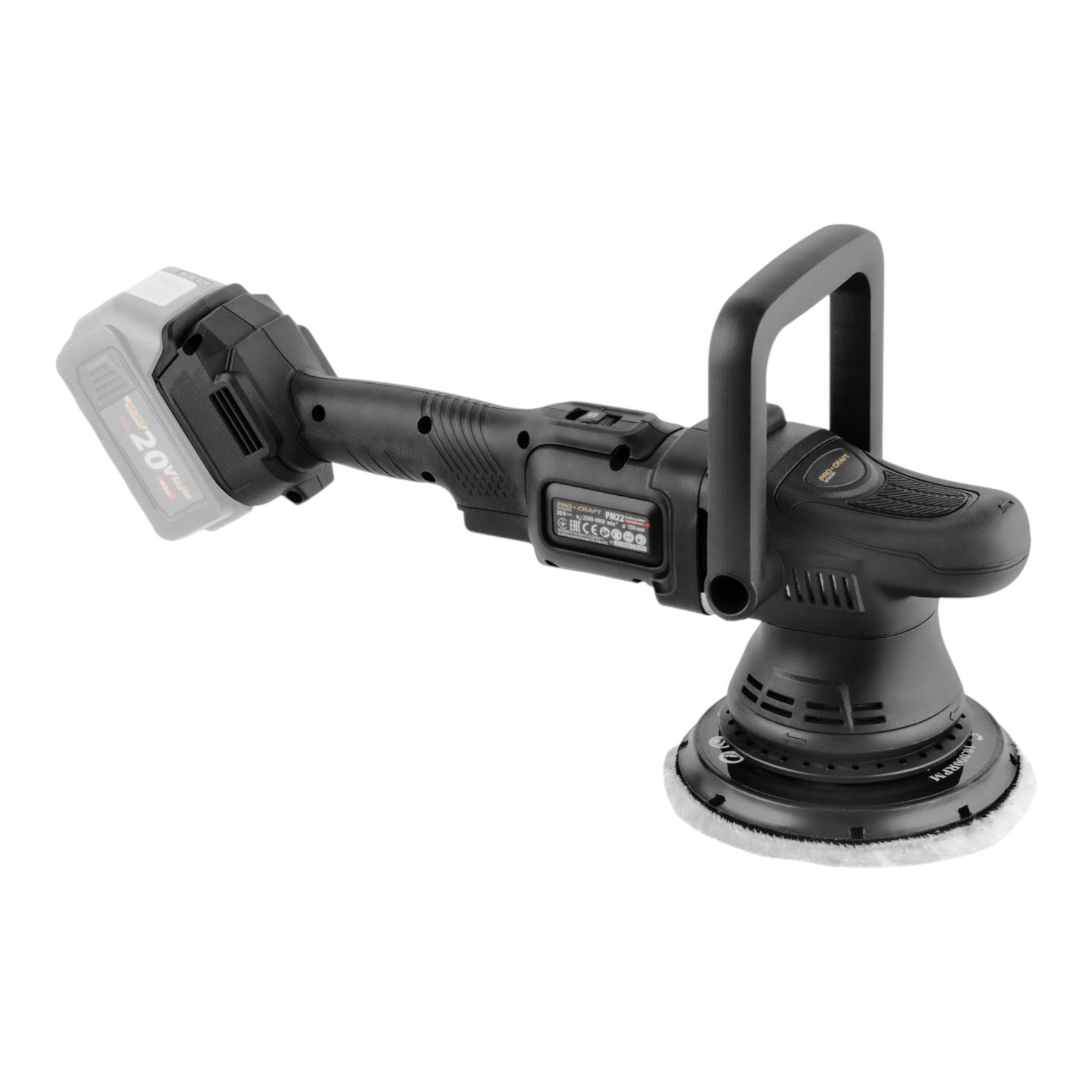 Procraft PM22bb Akku Poliermaschine 20 Volt 150 mm 2x Akku 2 0 Ah Ladegeraet 4 - toolbrothers