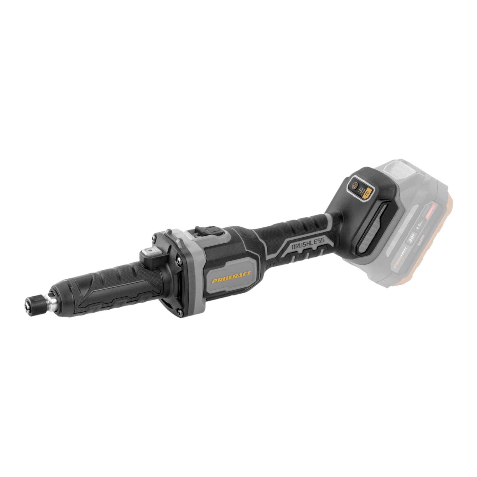 Procraft Industrial DG20A BB Akku Geradschleifer 20 V 6 mm Brushless 1x Akku 2 0 Ah Ladegeraet 1 - toolbrothers
