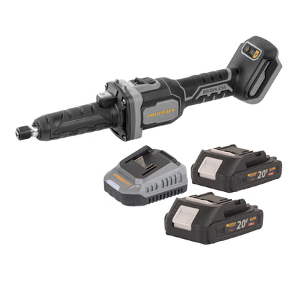 Procraft Industrial DG20A BB Akku Geradschleifer 20 V 6 mm Brushless 2x Akku 2 0 Ah Ladegeraet 0 - toolbrothers