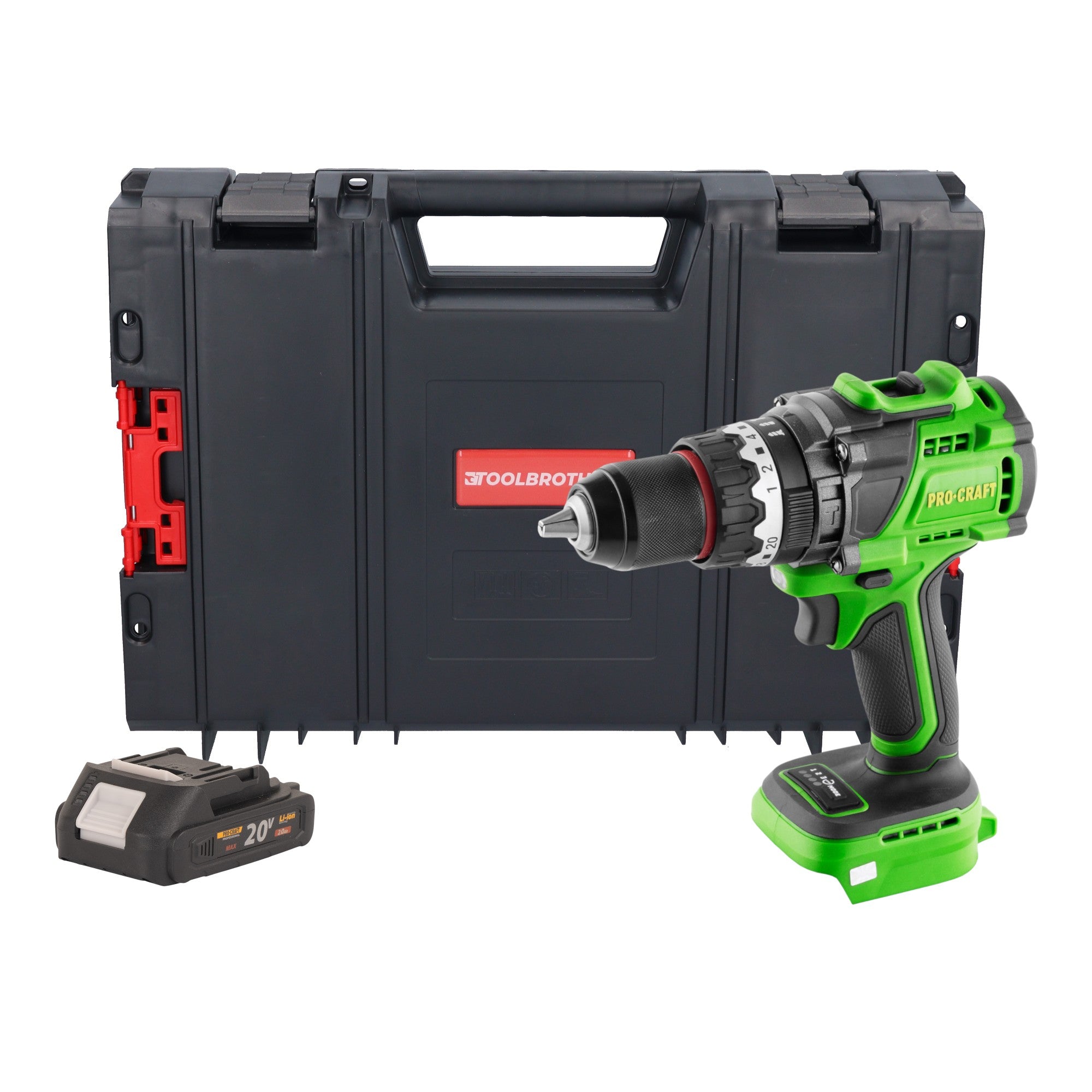 Procraft PA18ProBL BB Akku Schlagbohrschrauber 20 V 180 Nm Brushless 1x Akku 2 0 Ah RHINO Toolcase ohne Ladegeraet 0 - toolbrothers