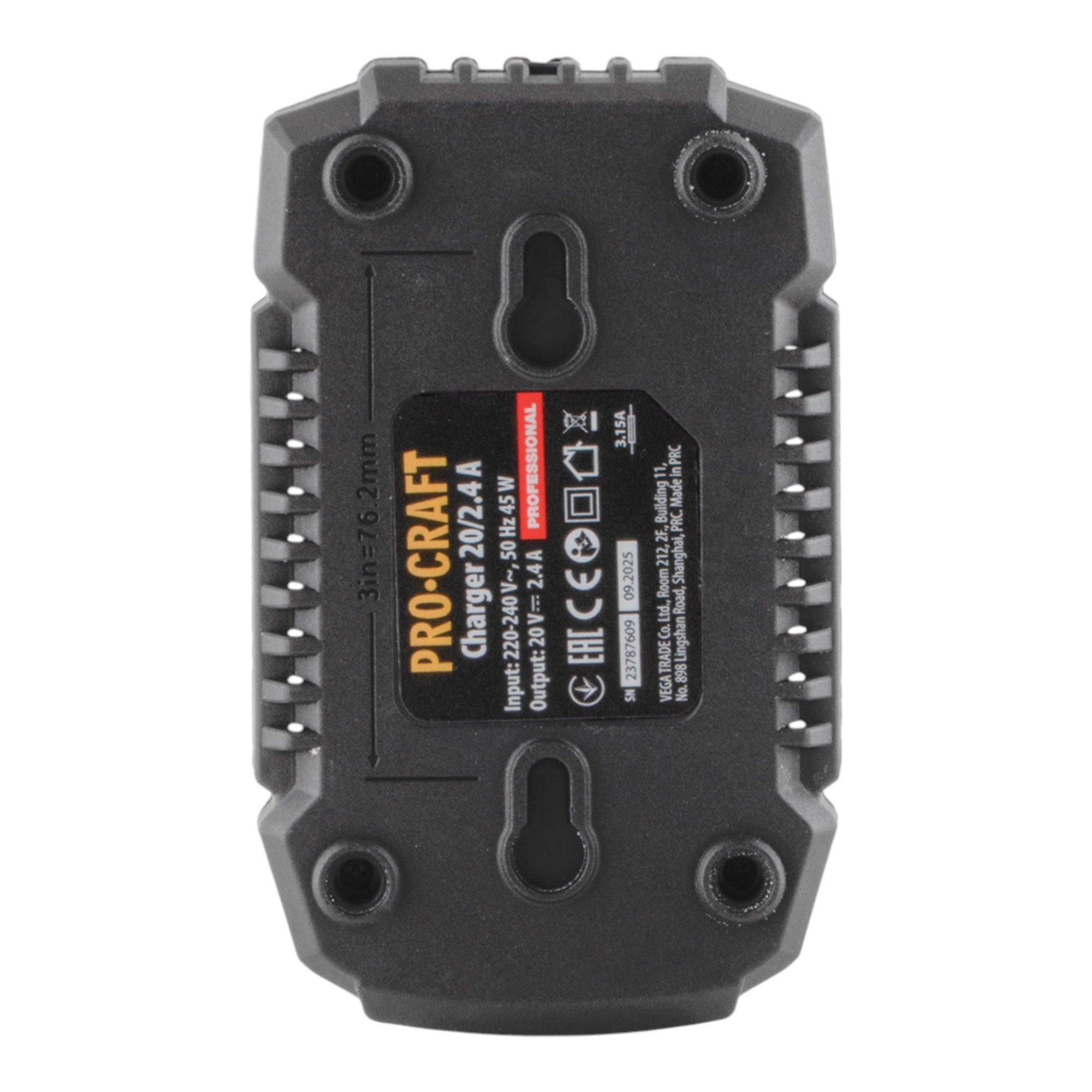 Procraft 20 2 4A Ladegeraet 20 V 2 4 A fuer Li Ion Akkus 3 - toolbrothers