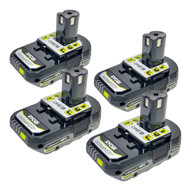 Ryobi 4x RB1825C Akku 18 V 2 5 Ah 2500 mAh Li Ion ONE 4x 5133005516 mit Ladestandanzeige 0 - toolbrothers